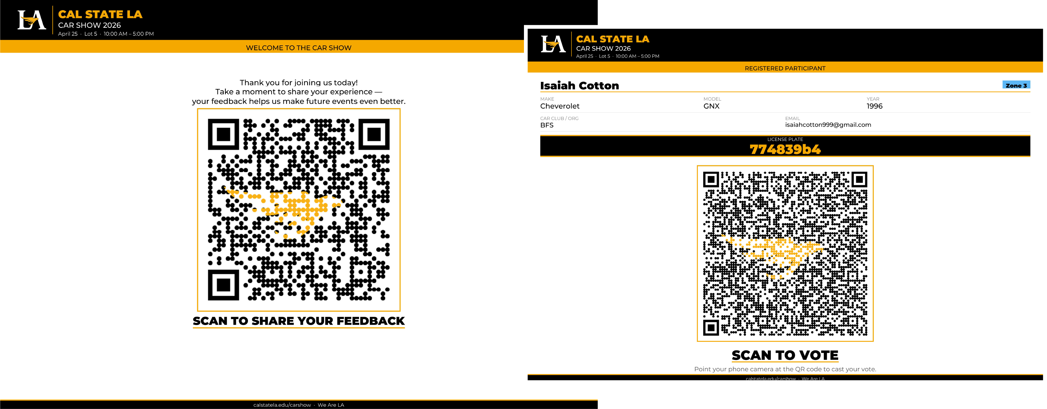 QR code registration and voting system