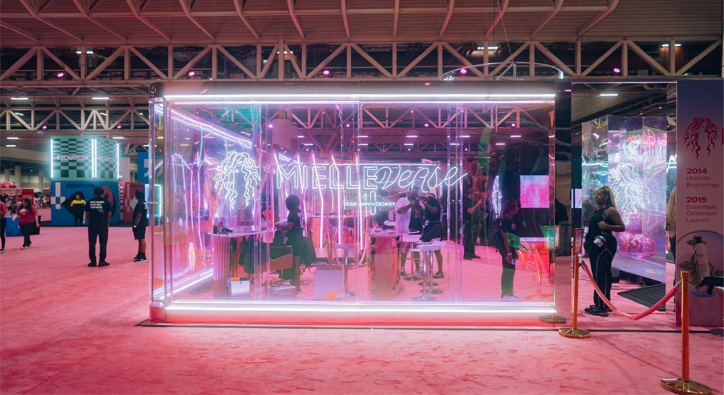 Mielle-Verse activation exterior and neon installation