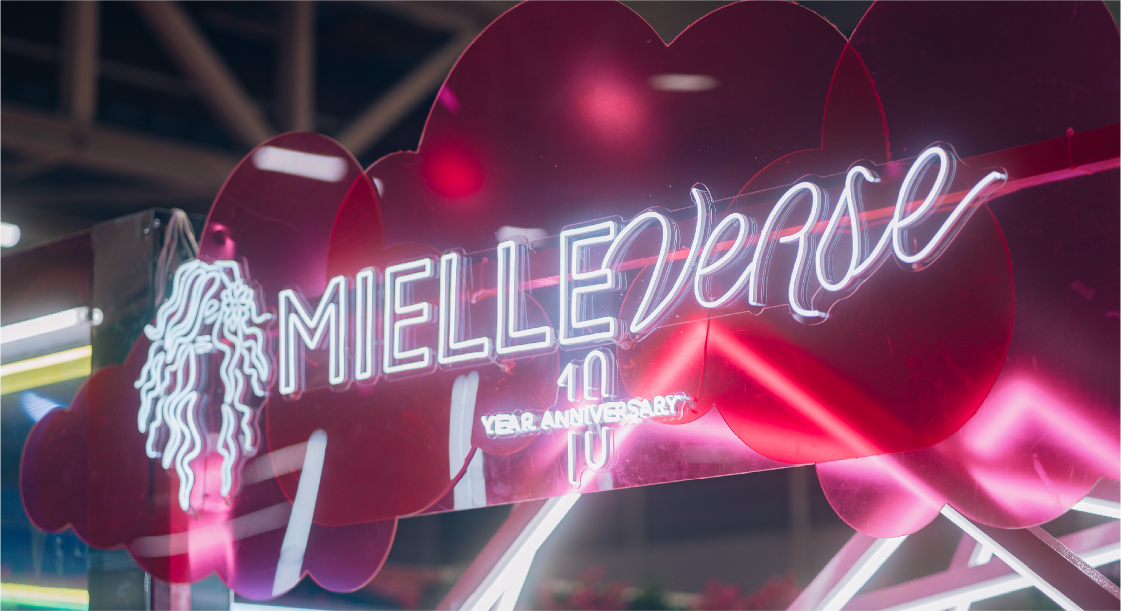 Mielle-Verse neon sign activation